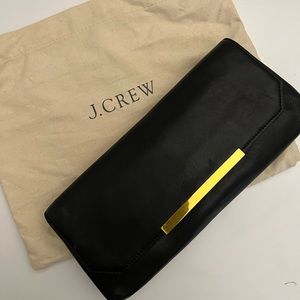 Jcrew Leather Black Clutch